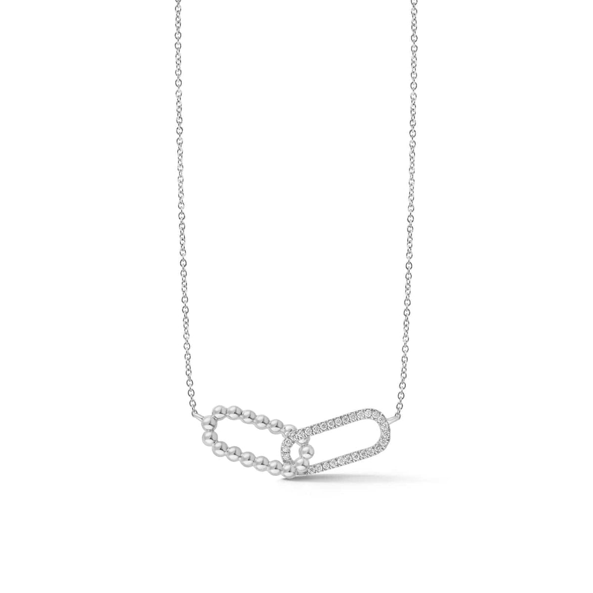 Dana Rebecca 14K White Gold Poppy Rae Interlocking Diamond Link Necklace