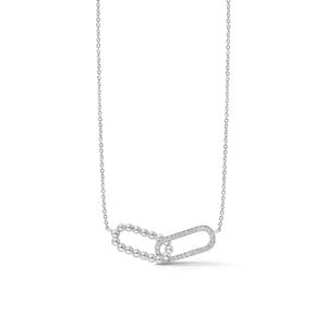 Dana Rebecca 14K White Gold Poppy Rae Interlocking Diamond Link Necklace