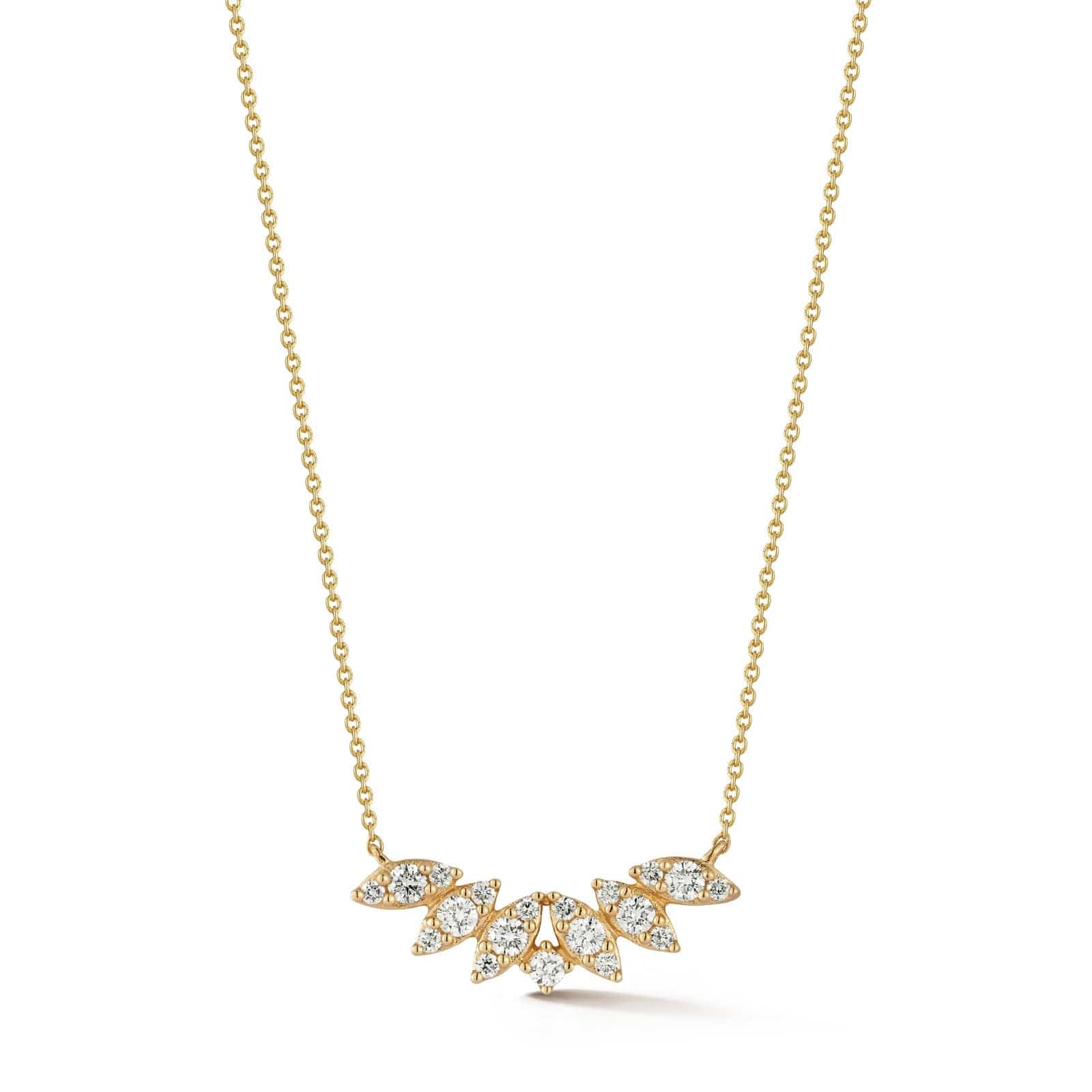 Dana Rebecca 14K Yellow Gold Sophia Ryan Curved Marquise Diamond Necklace