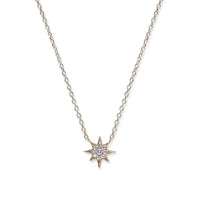Anzie 14K Yellow Gold Aztec Mini North Star Diamond Necklace