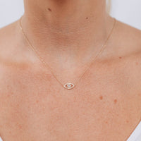 Anzie 14K Yellow Gold Pave & Topaz Evil Eye Necklace