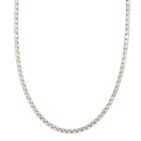 18K White Gold 4 Prong Diamond Line Necklace