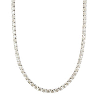18K White Gold 4 Prong Diamond Line Necklace