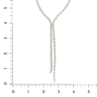 18K White Gold Diamond Lariat Style Necklace