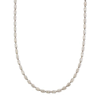 18K White Gold Oval Diamond Line Necklace