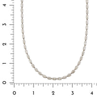 18K White Gold Oval Diamond Line Necklace