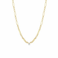 Zoe Chicco 14K Yellow Gold Medium Mixed Paperclip and Rolo Diamond Necklace