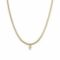 Zoe Chicco 14K Yellow Gold Snake Chain Pear Diamond Necklace