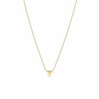 Zoe Chicco 14K Yellow Gold Small Pave Diamond Pyramid Necklace