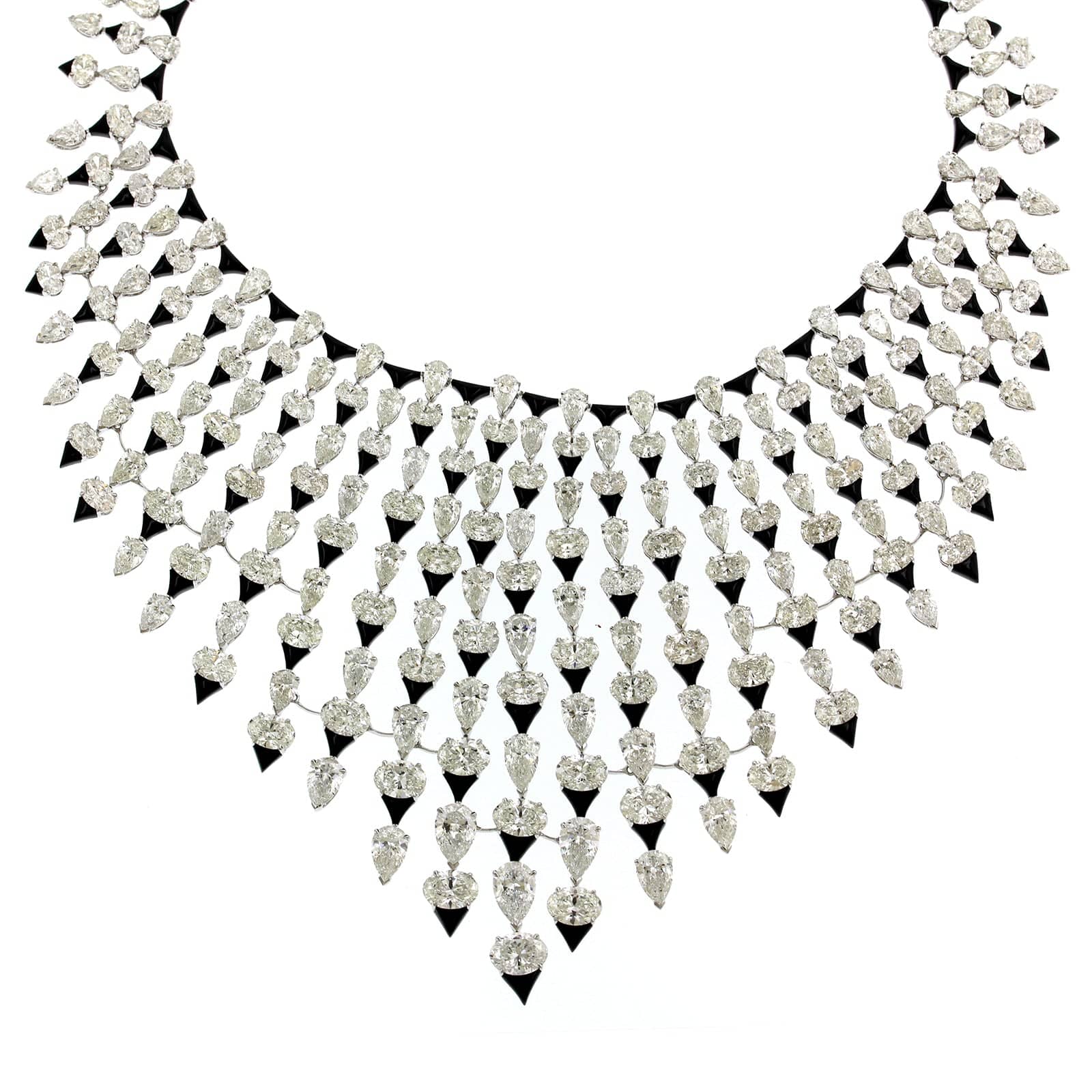 Etho Maria 18K White Gold Oval & Pear Shaped Diamond Necklace