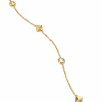 Petite Modern Renaissance Pyramid Station Necklace 18K Yellow Gold with Diamonds, 4.6mm