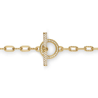 DY Madison® Pavé Toggle Chain Necklace 18K Yellow Gold with Diamonds, 3mm