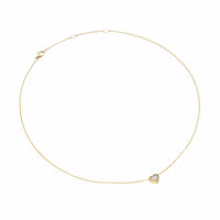 Puffy Heart Pendant Necklace 18K Yellow Gold with Diamonds, 7.8mm