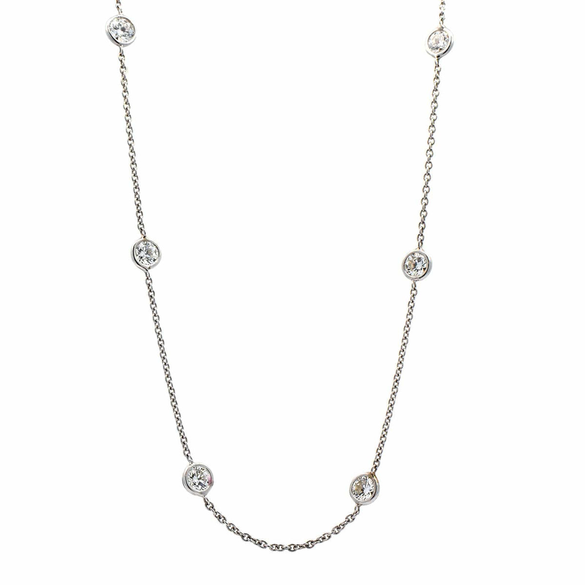 Platinum Diamonds By The Yard Necklace