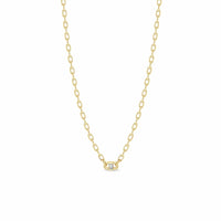 Zoe Chicco 14K Yellow Gold Open Cable Baguette Diamond Necklace