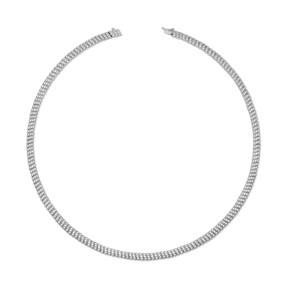 Anita Ko 18K White Gold Thin Zoe Diamond Choker Necklace