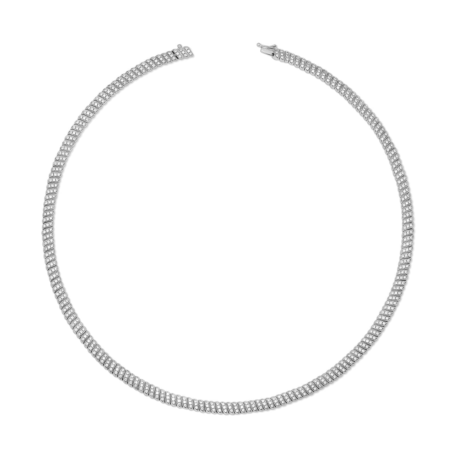 Anita Ko 18K White Gold Thin Zoe Diamond Choker Necklace