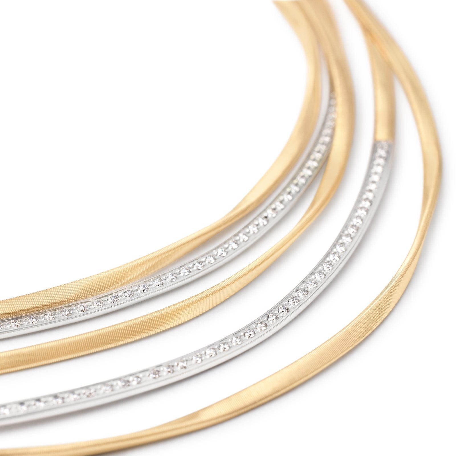Marco Bicego 18K Yellow & White Gold Marrakech 5 Row Diamond Necklace
