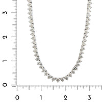 18K White Gold 3 Prong Diamond Line Necklace