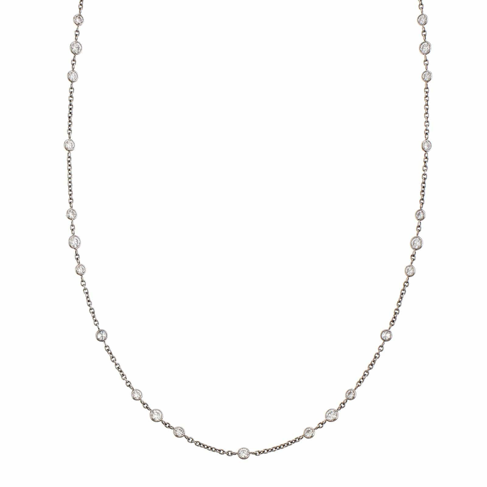 Platinum Diamond By The Yard Necklace