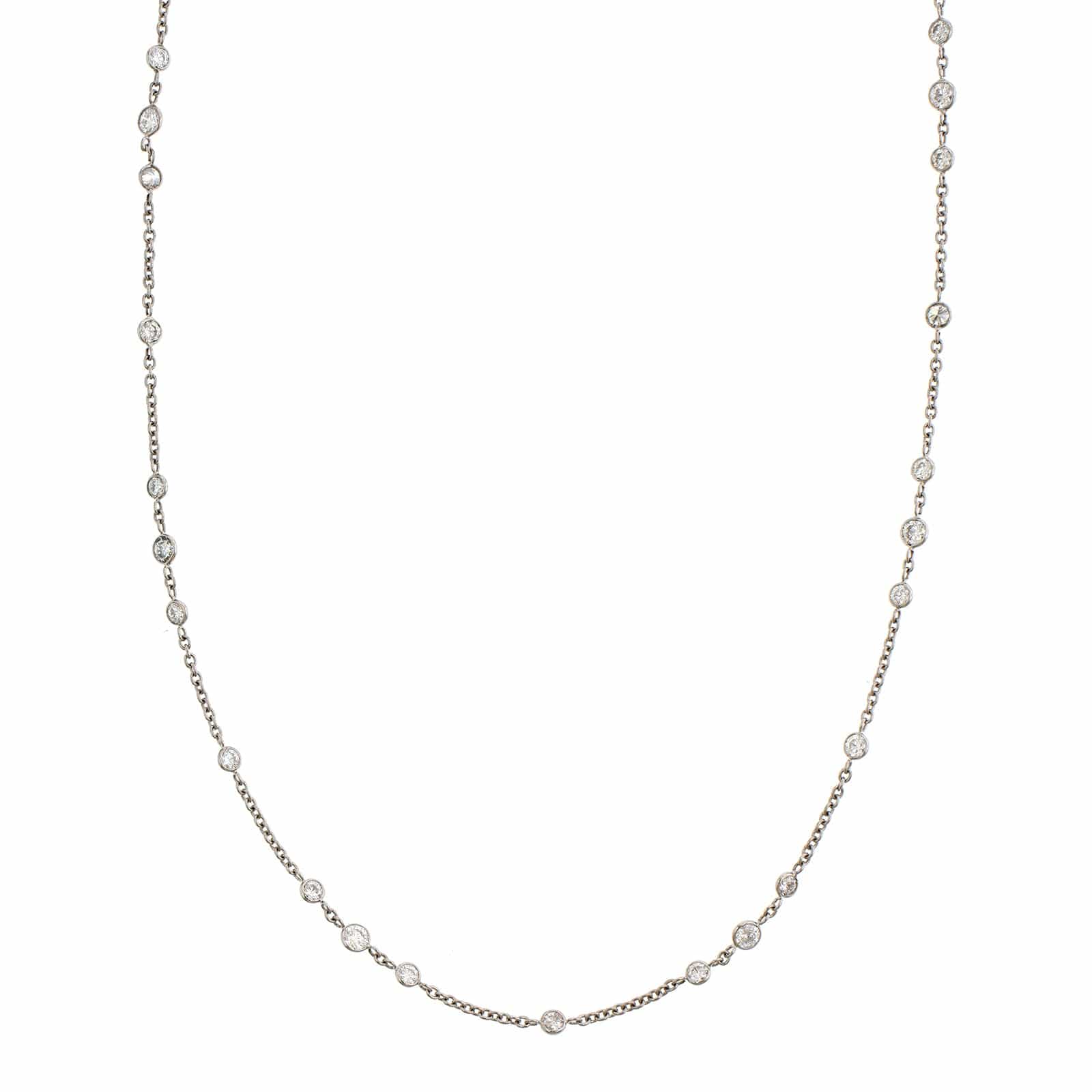 Platinum Diamond By The Yard Necklace