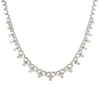 18K White Gold Multi Shaped Diamond Necklace