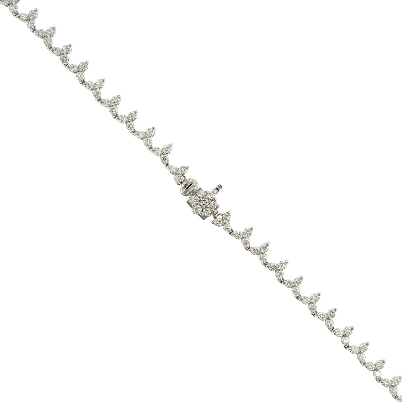 18K White Gold Multi Shaped Diamond Necklace