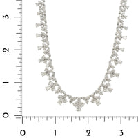 18K White Gold Multi Shaped Diamond Necklace