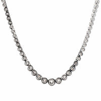 18K White Gold Graduated Diamond Tennis Necklace