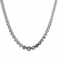 18K White Gold Graduated Diamond Tennis Necklace