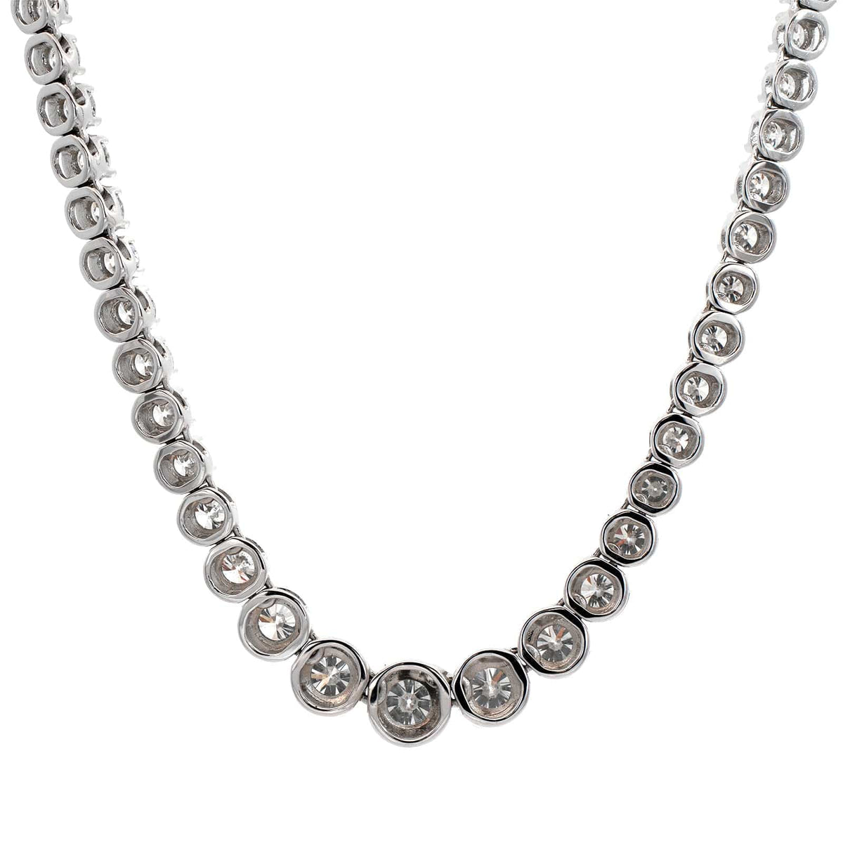 18K White Gold Graduated Diamond Tennis Necklace