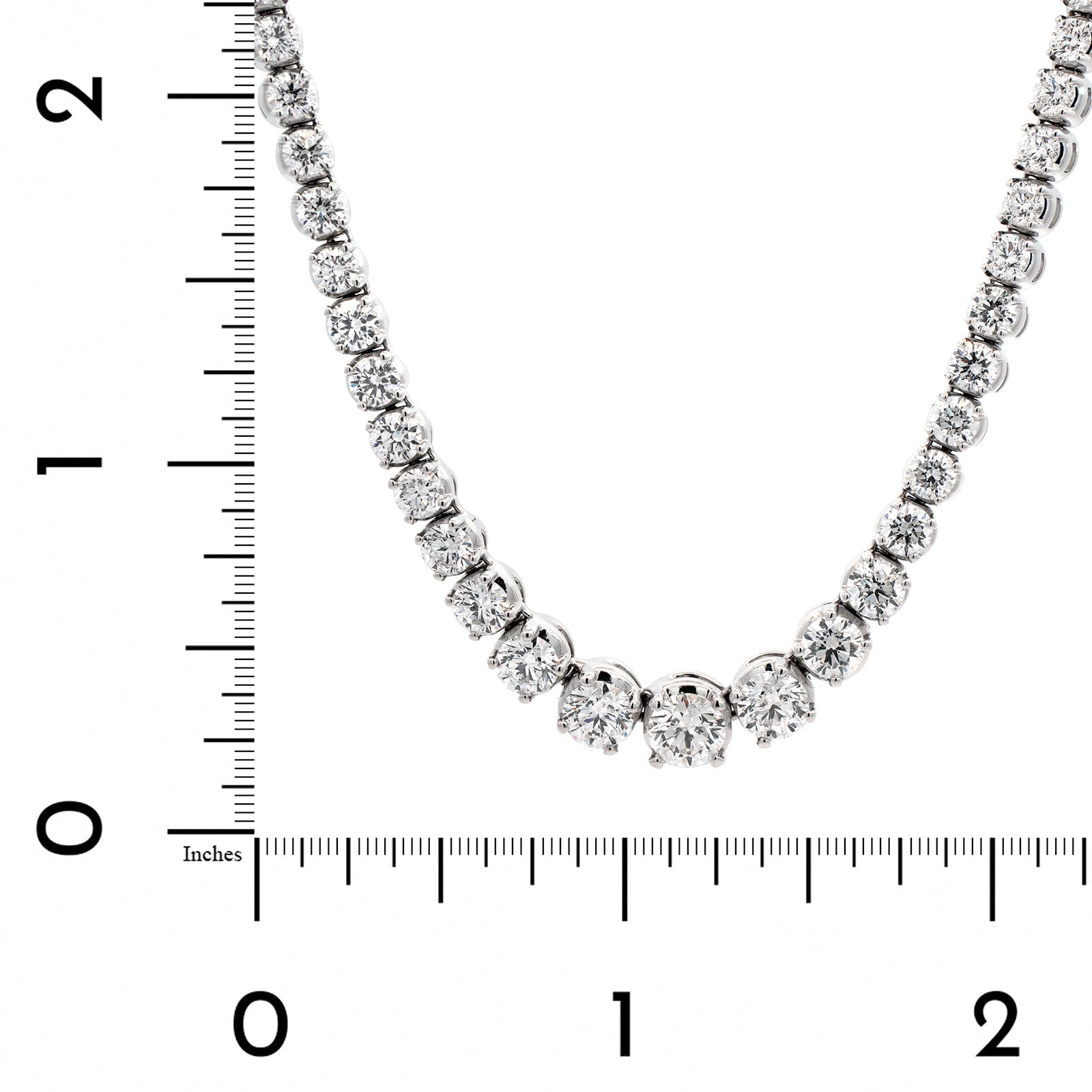18K White Gold Graduated Diamond Tennis Necklace