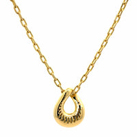 18K Yellow Gold Pave Diamond Pendant Necklace