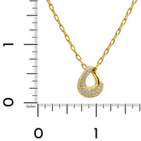 18K Yellow Gold Pave Diamond Pendant Necklace