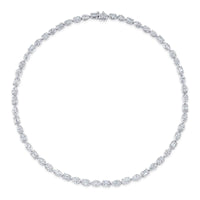 18K White Gold Multi Cut Diamond Line Necklace