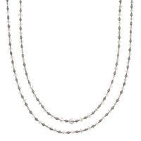 Eclat Jewels Platinum Diamond Briolette Bead Chain Necklace