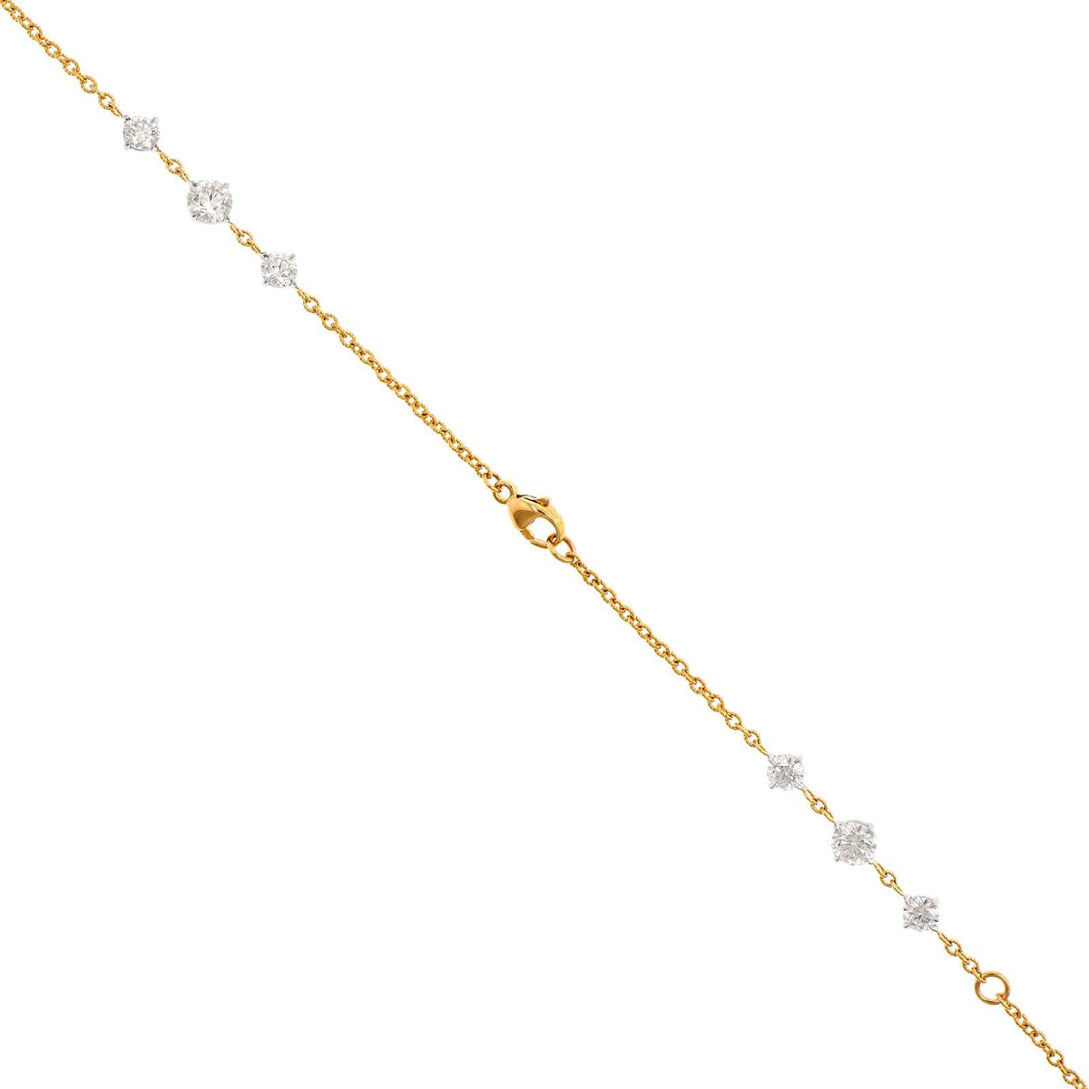 18K Yellow Gold and Platinum Diamonds By The Yard Necklace