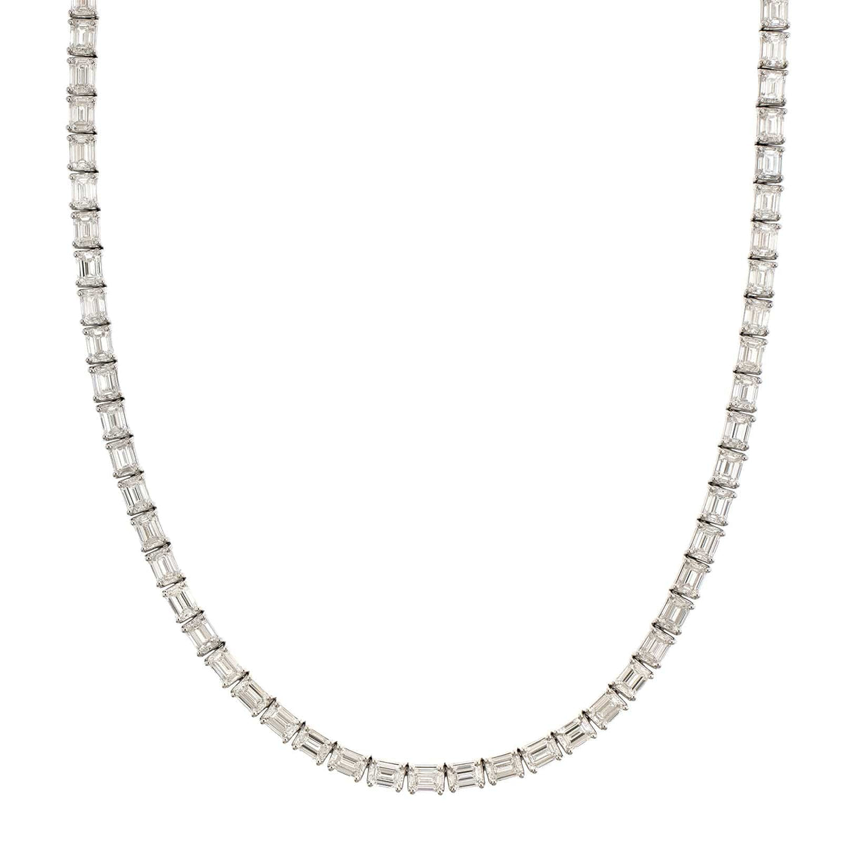 18K White Gold Diamond Line Necklace