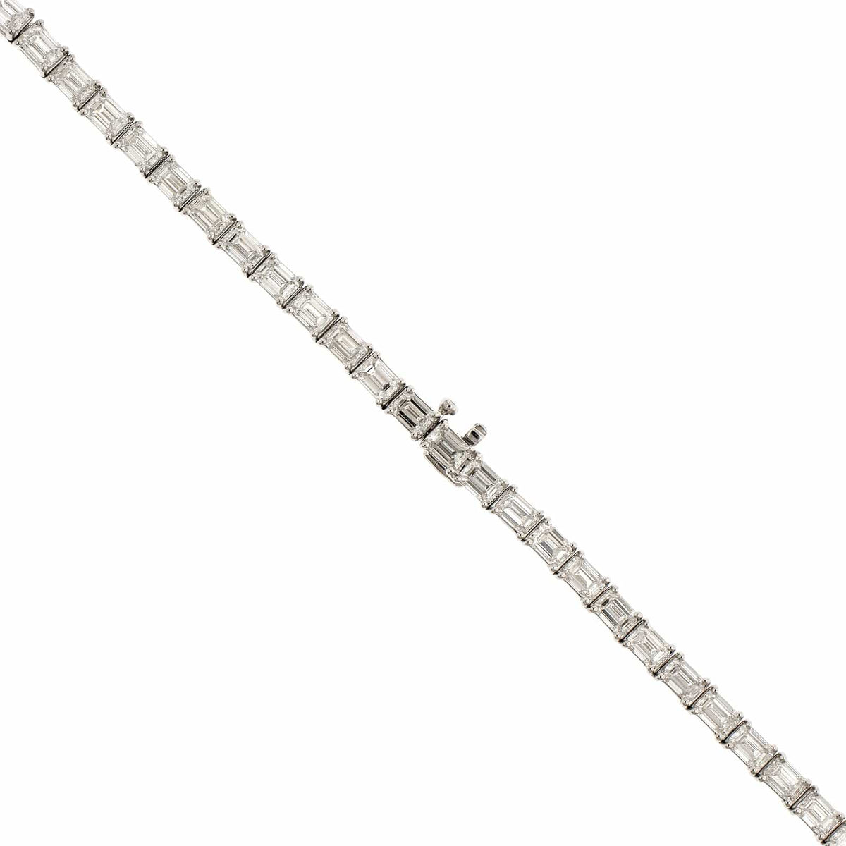 18K White Gold Diamond Line Necklace