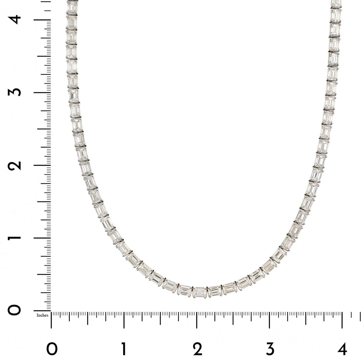 18K White Gold Diamond Line Necklace