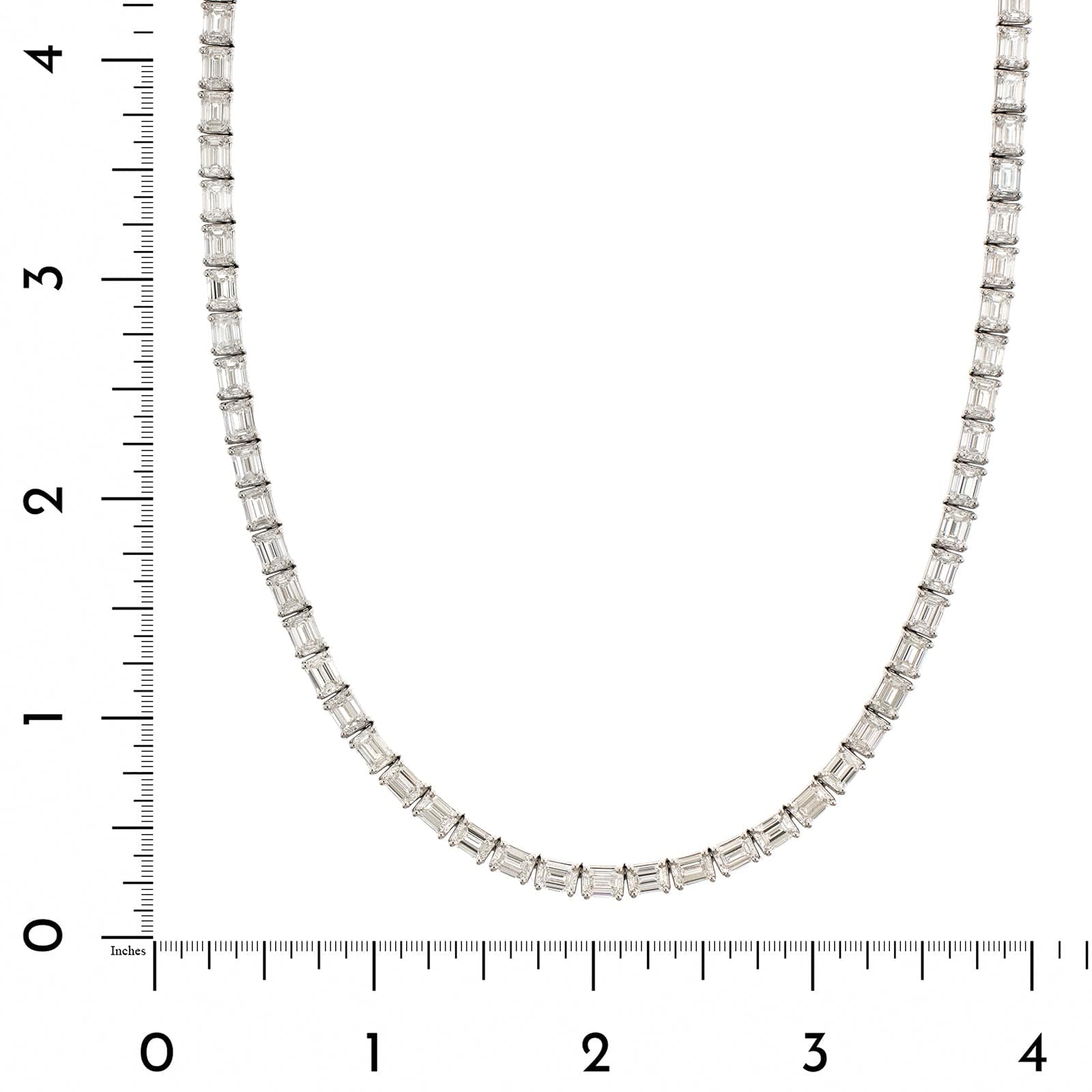 18K White Gold Diamond Line Necklace
