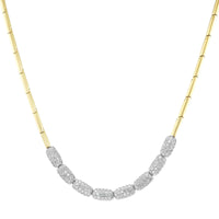 Emily P. Wheeler 18K Yellow Gold Diamond Barrel Necklace