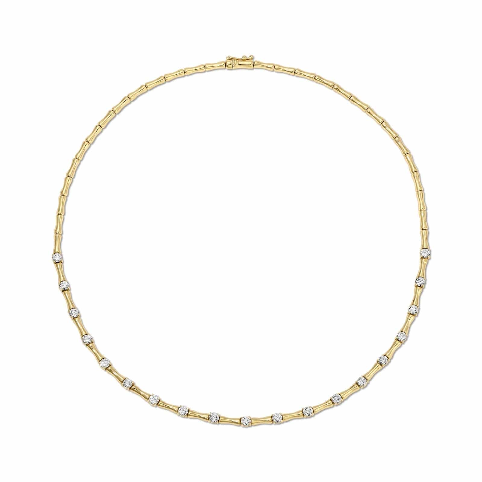 Anita Ko 18K Yellow Gold Diamond Bamboo Necklace