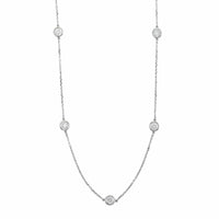 14K White Gold 5 Stone Diamond By The Yard Necklace