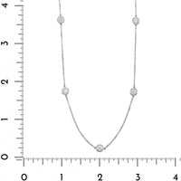 14K White Gold 5 Stone Diamond By The Yard Necklace