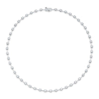 18K White Gold Bar Set Diamond Necklace