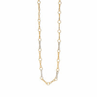 Azlee 18K Yellow Gold Large Circle Link Diamond Necklace