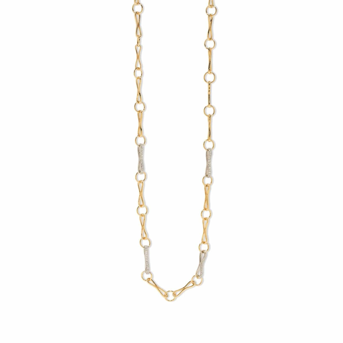 Azlee 18K Yellow Gold Large Circle Link Diamond Necklace