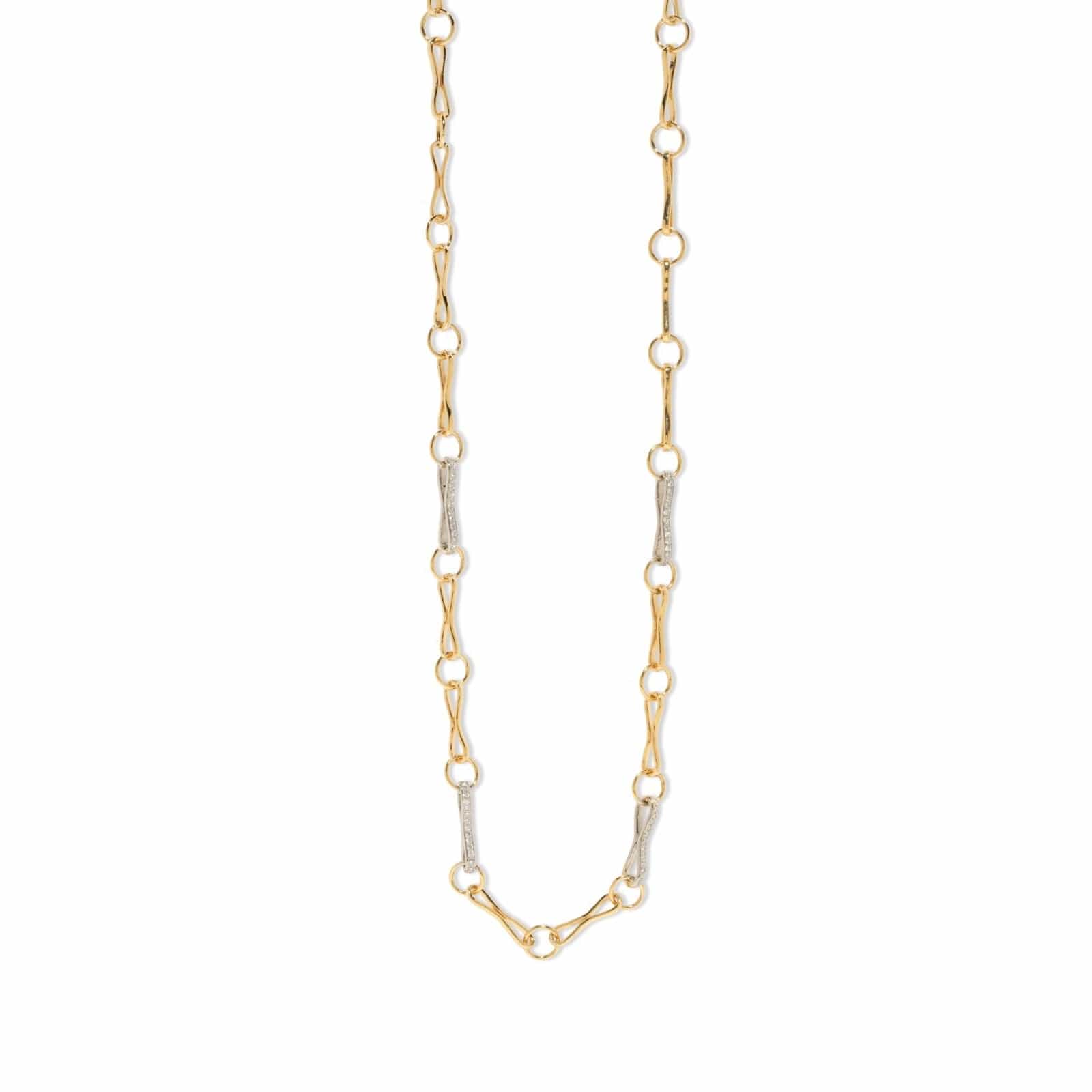 Azlee 18K Yellow Gold Large Circle Link Diamond Necklace