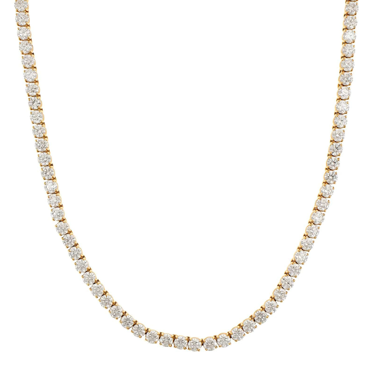 18K Yellow Gold Diamond Line Necklace